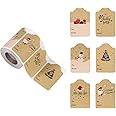 300pcs Christmas Tags Self-Adhesive, 2x3inch Christmas Name Tags Stickers Roll Label for Envelopes Boxes Cards Xmas Decoratio