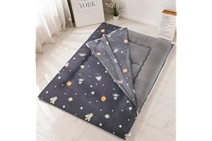 XIOU Japanese Futon Cover - 100% Cotton Cover for Traditional Shikibuton Floor Futon Mattress - Washable Cotton (Space Journey,Full(47X79inch))