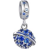 MiiFort Celestial Star Planet Blue Cubic Zirconia Dangle Charm Compatible with Pandora Charms Bracelets