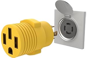 SQUANCHY NEMA L14-30P to 14-50R Generator Electrical Converter Connector Heavy Duty 240V 30 Amp to 50 Amp Adapter for RV Campers Trailers Ideal for EV Tesla Level 2 Charging