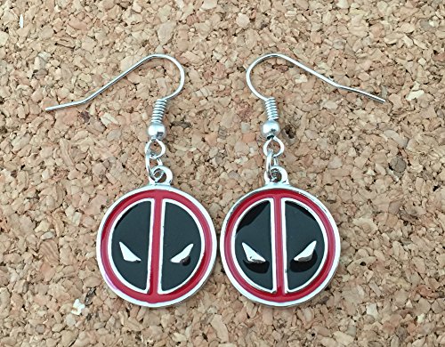 Marvel Comics Silvertone Deadpool Logo Dangle Earrings with Gift Box - Image 3