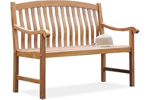 Cambridge Casual Arie 4-Foot Teak Wood Outdoor Garden Bench for Patio Furniture, Weather-Resistant, Stylish and Durable Seating for Porch, Deck, Lawn, Backyard, and Outdoor Spaces