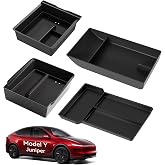 VIHIMAI for 2026 Tesla Model Y Juniper Center Console Organizer Tray 4PCS | Fits Tesla 2025 2026 Model Y(Premium Performance) Divided Storage Double Layer Space Slide smoothly Model Y Accessories