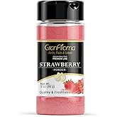 GranAroma Strawberry Fruit Powder, Juicy, Zesty, Perfect for Smoothies, Baking, Desserts, and Beverages (2 Ounce)