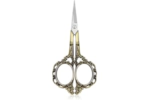 Professional Manicure Scissors, EBANKU Vintage Stainless Steel Cuticle Precision Beauty Grooming for Nail, Facial Hair, Eyebrow, Eyelash, Nose Hair (Bronze)