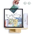 VIAVIC Travel Box for Memories, Ticket Shadow Box, Life Box, Shadow Box with Slot, Travel Gifts (Line-Black, 12x12)