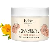 Babo Botanicals Moisturizing Oat 
Calendula Miracle Face Cream – Shea Butter Hydration for Dry or Sensitive Skin – Gentle fo