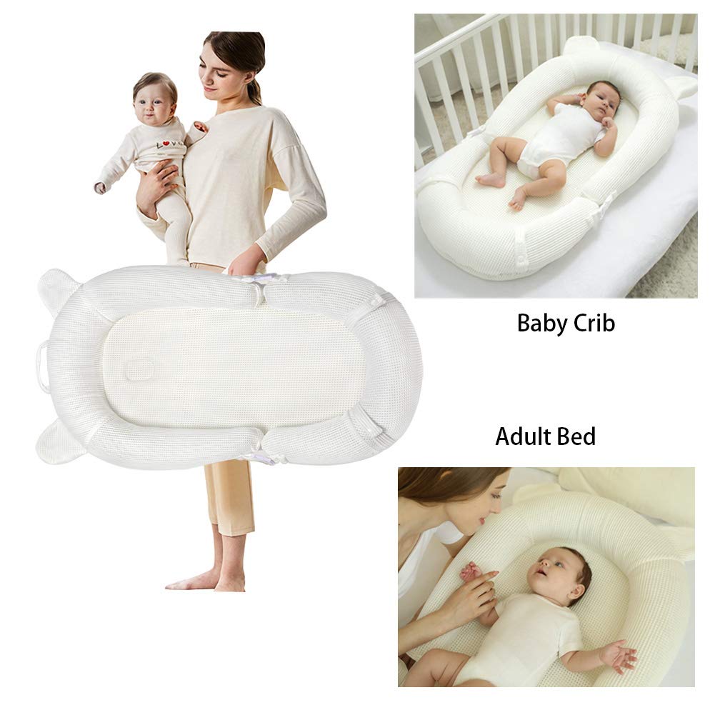 Baby Lounger, Newborn Lounger Portable Super Soft and Breathable Baby Nest Bassinet Machine Washable Co Sleeping for Baby 0-2 Years: Baby