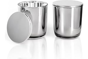 Aroparc Bulk Candle Jars with Lids, 10oz Elegant Candle Container for Candle Making 12 Pack Empty Candle Holder with Metal Lids Tumbler Jar Candle Tins Candle Making Supplies (Stainless Steels)