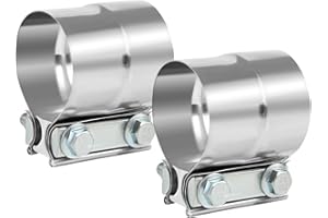 DOCAS 2.5 Inch Exhaust Clamp, Lap Joint Band Clamp Stainless Steel 2PCS