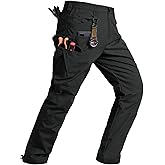 TBMPOY Men's Water Resistant Cargo Work Pants Ripstop Tactical Hiking Military Construction Outdoor Pants 10 Pockets