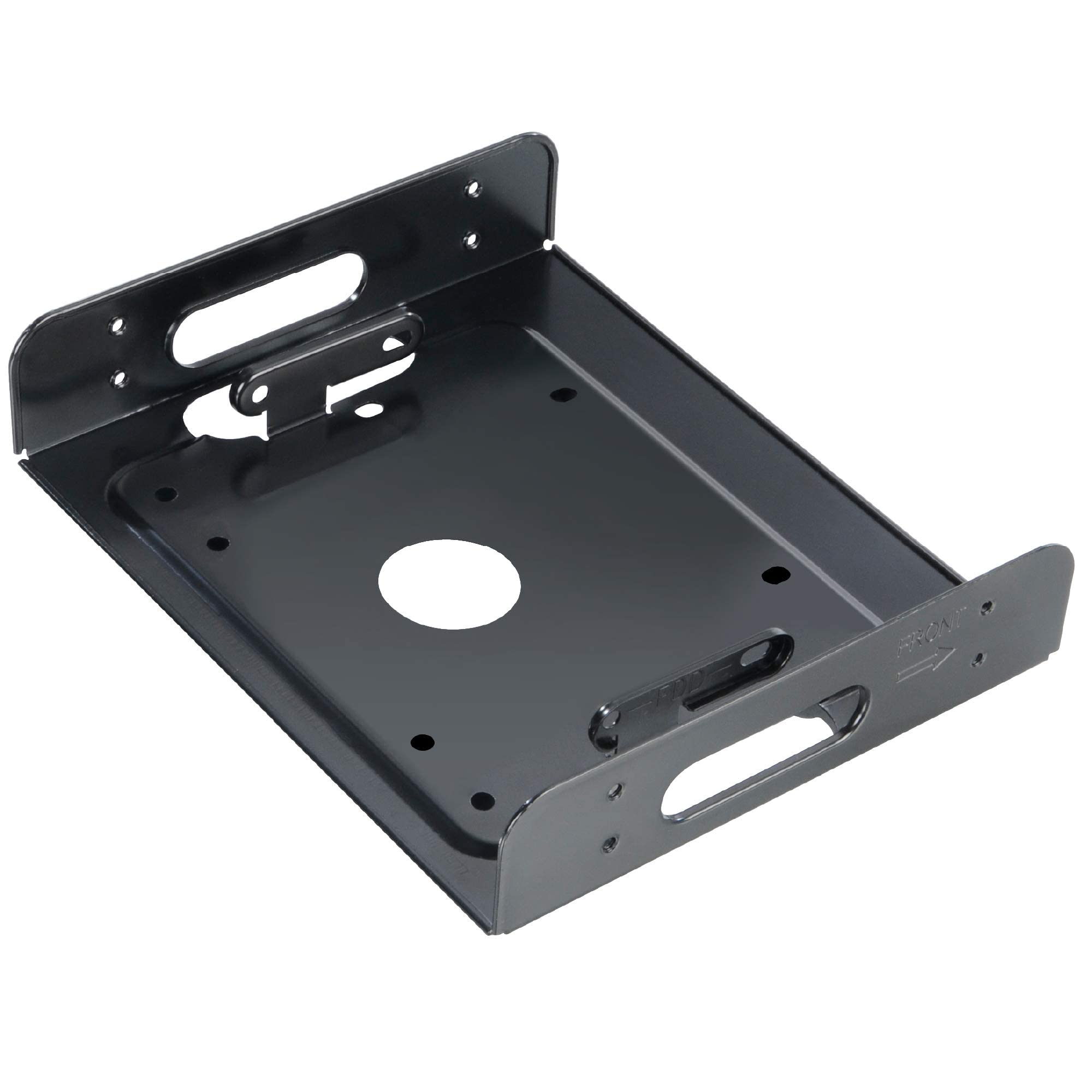 Akasa SSD & HDD Adapter | Fits 3.5" HDD or 2.5" HDD/SSD Into 5.25" PC Bay | Included Anti Vibration Pads and Mounting Screws| Black SECC | AK-HDA-01