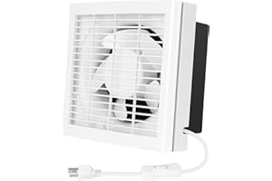 Fanspex 6" Shutter Exhaust Fan, 258CFM Window or Wall Mount Ventilation Fan for Greenhouse, Attic, Garage, Bathroom, Kitchen