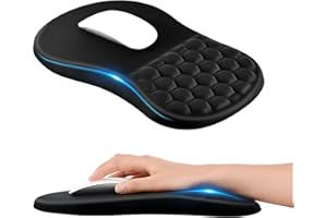 Ergonomic Mouse Pad with Wrist Rest Support, Large Mousepad with Memory Foam Wrist Rest and Non-Slip PU Base, Massage Design 