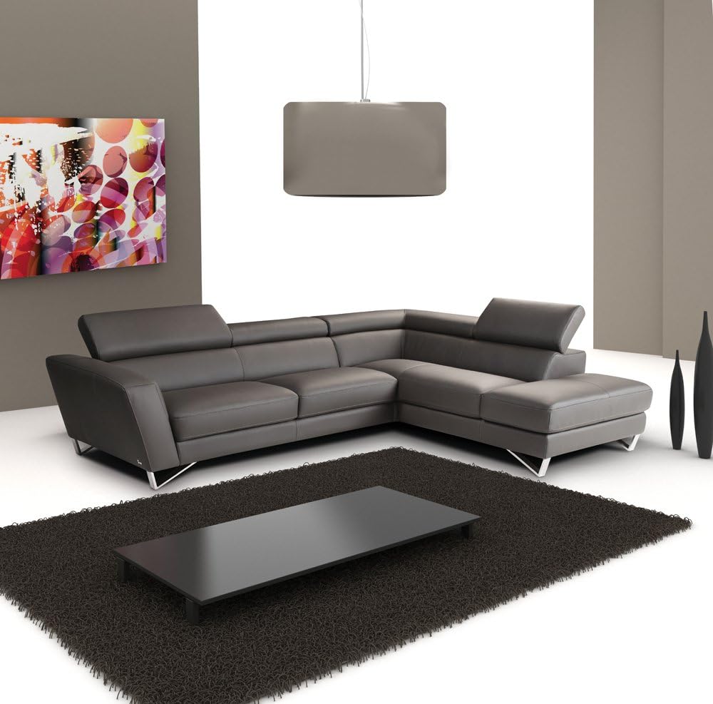 Amazon Com J M Furniture Sparta Grey Italian Leather Sectional
