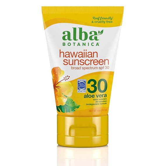 Alba Botanica Hawaiian Sunscreen Lotion, SPF 30, Aloe Vera, 4 Oz