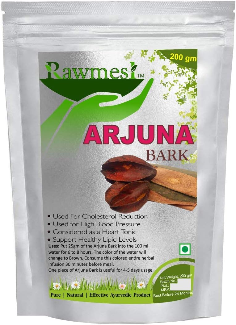 Rawmest Arjuna bark for Cholesterol Reduction & High Blood Pressure | 200 gm (Pack of 1)