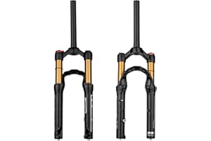 BOLANY 20/24inch Bike Suspension Air Fork 28.6mm(1-1/8inch)*220mm Thread-Less Straight Steerer 9mm Disc Brake Version MTB Front Fork 100/135mm Travel