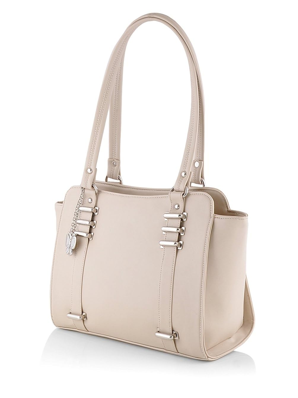 butterflies women's handbag (cream) (bns wb0153)