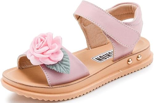 Amazon Smile キッズサンダル 女の子靴 ガールズシューズ 素敵 可愛い お花飾り付き マジックテープ 子供靴 柔らかい 夏 小学生 中学生 通気性も良い Smile ベビーシューズ