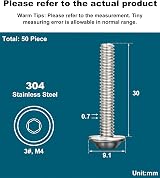 Drenky M4x30mm Flanged Button Head Screws 304 Stainless 50 Pcs view 2