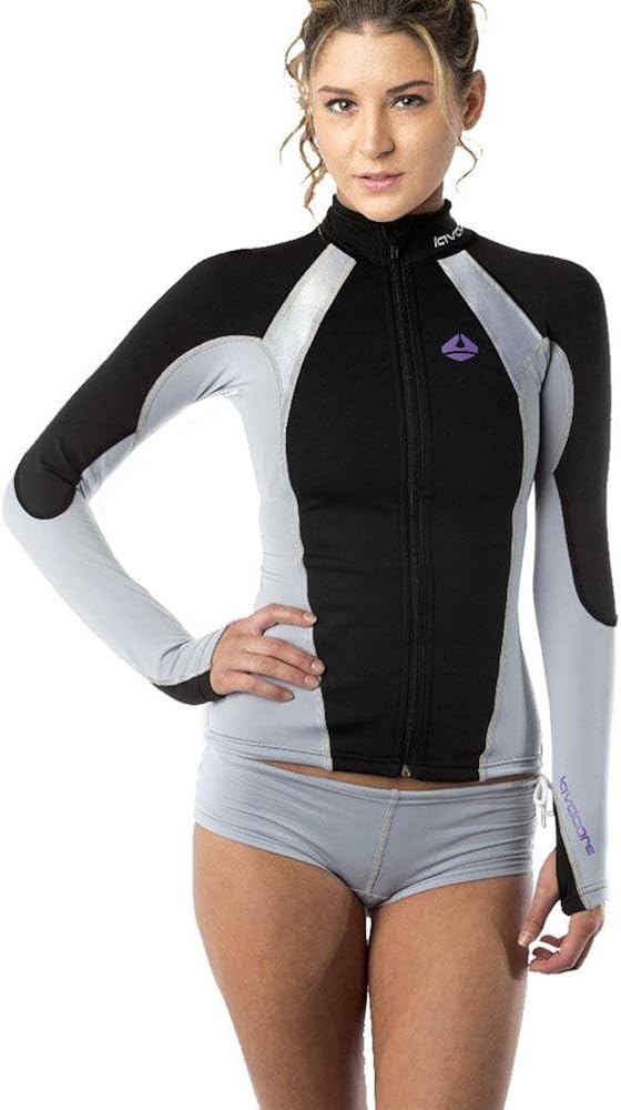 New Women's LavaCore Elite Stand Up Paddleboard (SUP) Jacket - Grey (Large) for Scuba Diving, Surfing, Kayaking, Rafting & Paddling: Clothing