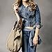 BMC Charcoal Black Denim Multi Zipper Pocket Oversized Lined Fashion Handbag Satchel Shopper Tote