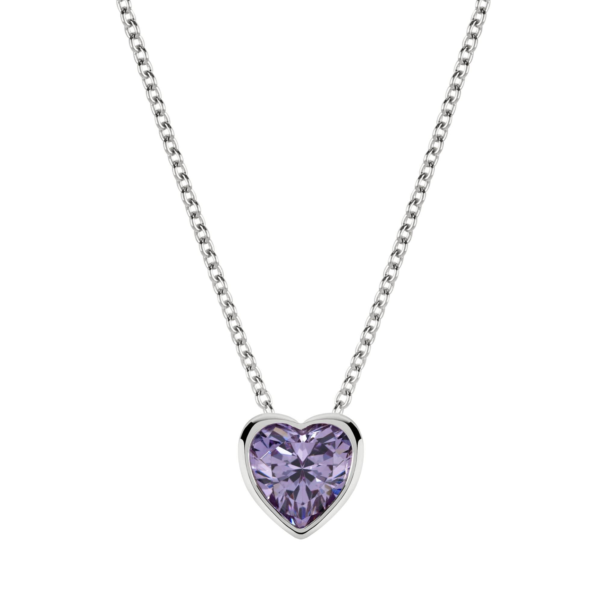 RADLEY Ladies Sterling Silver Light Amethyst Heart Necklace RYJ2201, One Size