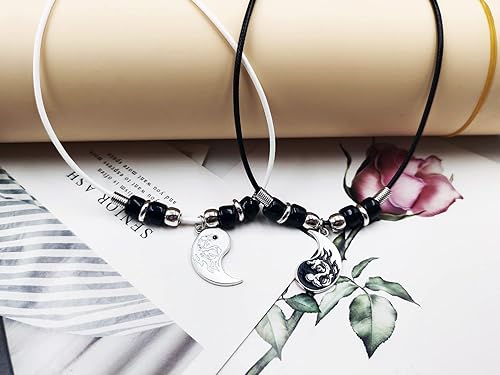 INENIMARTJ 4Pcs Yin Yang Matching Dragon Bracelet Necklaces Set