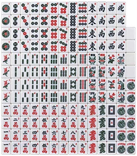 166 TILES AMERICAN MAHJONG SET RED PHOENIX SOFT BAG 4 COLOR PUSHERS / RACKS EASY CARRY WESTERN MAHJONGG TRAVEL GAME SET