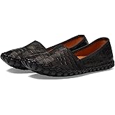 Spring Step Kathaleta-Croco Shoes for Women - Ladies Leather Booties with Rubber Outsole - Comfortable Slip-On Flat Shoes for Womens - Black EU 37 / US 6.5-7