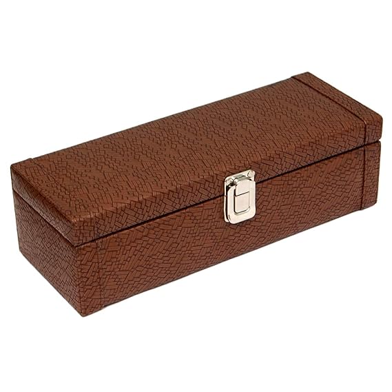 Borse Brown Leatherette 5 Slots Designer Watch Box Watch Case/Watch Holder/Watch Organizer Without Watches - Men...