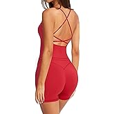 RXRXCOCO Women's 2 Piece Workout Sets Strappy Tank Top Crisscross Back Butt Lifting Shorts Matching Gym Yoga Pilates Outfits