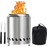 MedoHome 9.7 x 7.1 Inch Stainless Steel Tabletop Fire Pit Mini Smokeless | with Carry Bag Portable Wood Burning Fire Bowl for Camping Backyard Patio Picnic