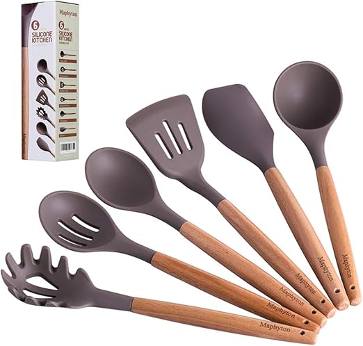 Amazon Com Maphyton Silicone Cooking Utensils 6 Pieces Nonstick