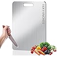 BLOCE Titanium Cutting Board for Kitchen, Stainless Non Stick Chopping Board, Upgrade Double Sided Food-Grade Titanium Board for Kitchen for Meat Cheese Vegetable (A)