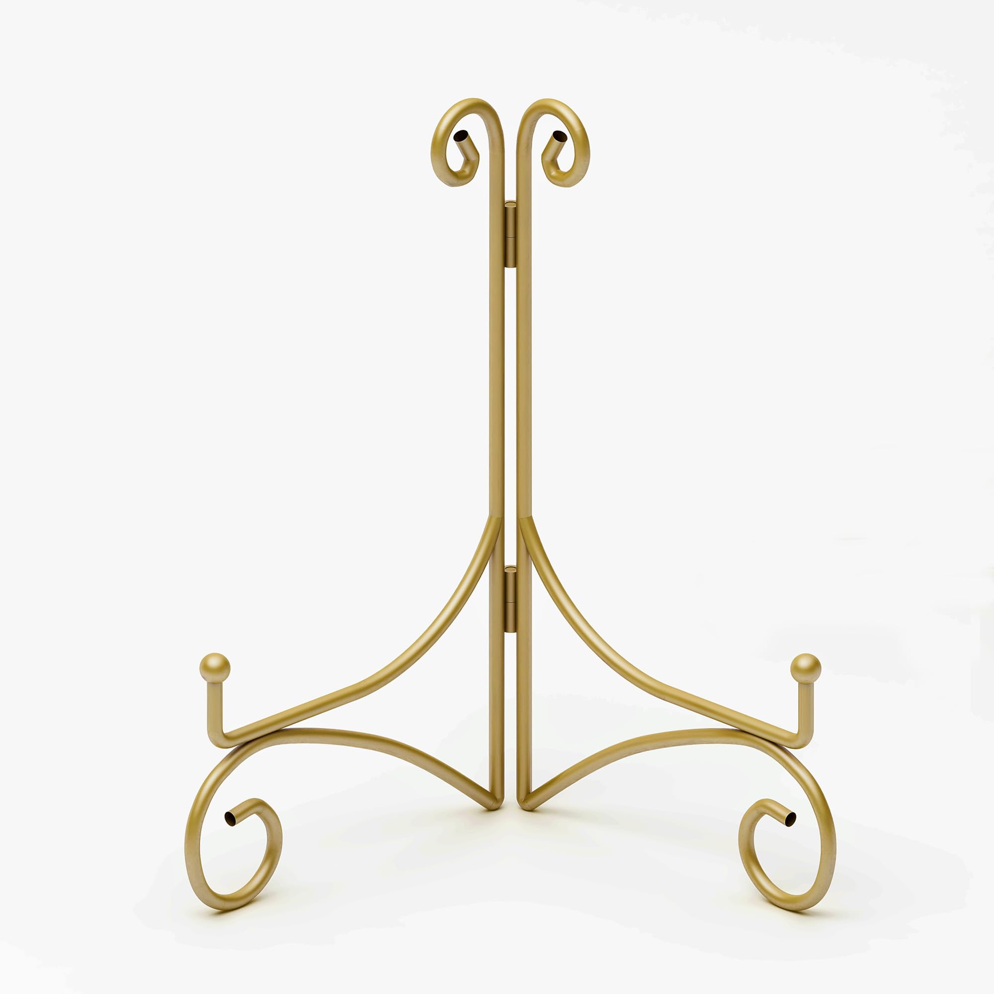 Photo 1 of HEMYLU Plate Stand for Display with Hinged Folding Design, 6 Inch Picture Stands for Tables, Small Easels for Displaying Book, Art Piece, Photo and Platter, 6’’ Gold