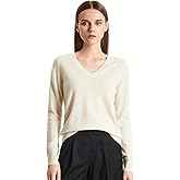 GreenMount Women's V Neck Sweater 100% Pure Cashmere Essential Long Sleeve Pullover Warm Soft Sweater for Women