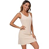 MOSCOAL Full Slip for Women Under Dress Tank Top Slip Dress Seamless Hem Underdress
