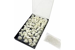HRASY 1 Box False Teeth Crown Repair Kit Dental Anterior Veneers Fake Tooth Cap Crown with Thermal Beads for Fixing or DIY