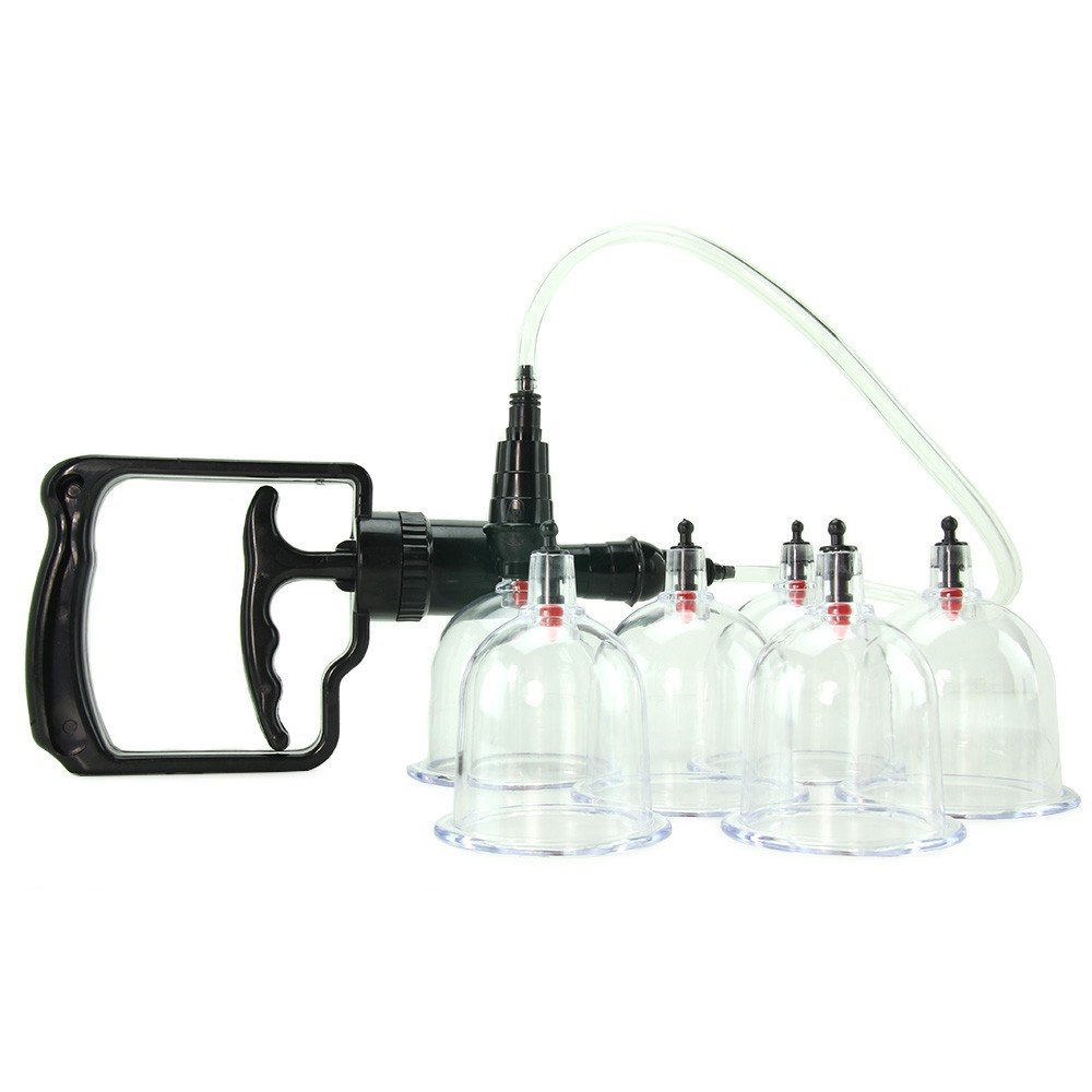 Pipedream Fetish Fantasy Series Beginner's 6pc. Cupping Set Clear & Black One Size