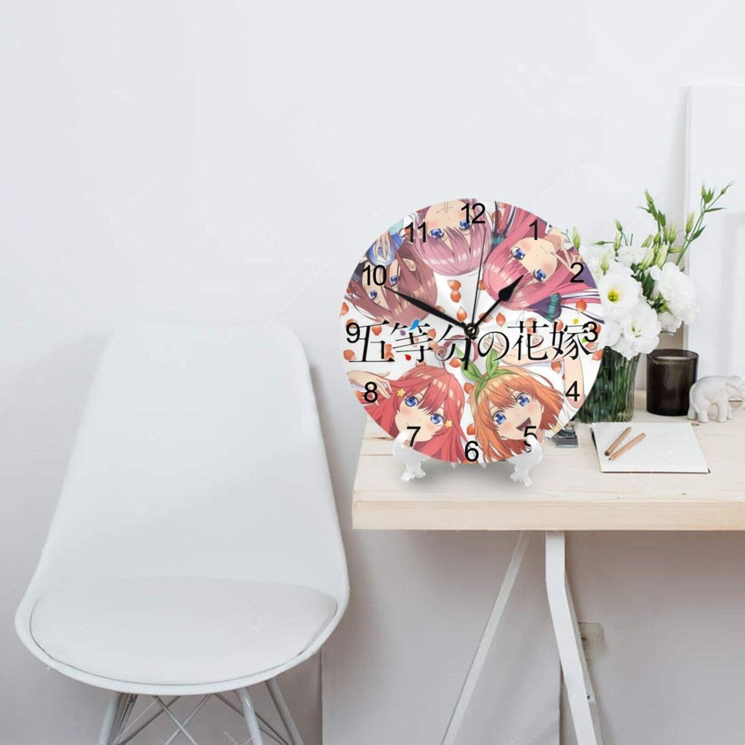 Amazon 五等分の花嫁 掛け時計 壁時計 壁掛け時計 かけ時計 静音 音無し シンプル デザイン おしゃれ 連続秒針 電池式 部屋装飾 インテリア 丸形 時計 直径約25cm 置き時計 掛け時計 オンライン通販