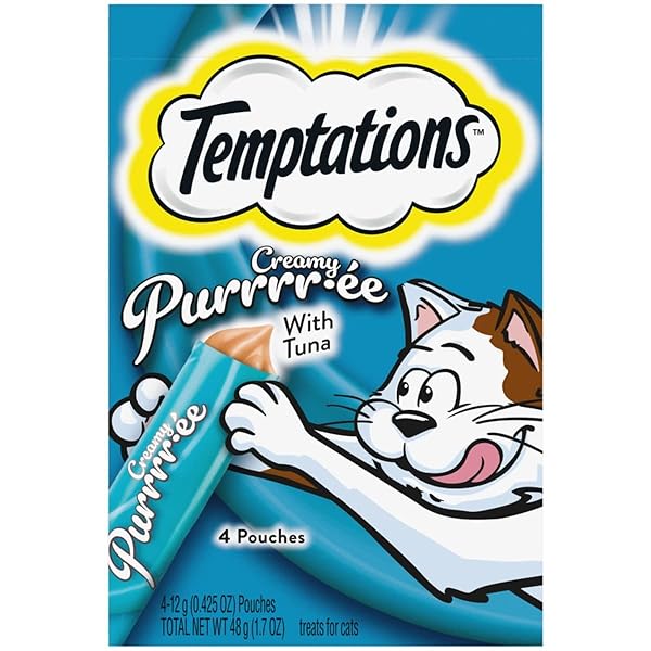 TEMPTATIONS 023100137445 CREAMY PURRRREE TUNA CAT TREATS –...
