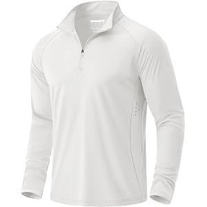 MAGCOMSEN Mens Long Sleeve Quarter Zip Pullover Sun Shirts | UPF 50+ Shirts, Hiking, Fishing, Gym, Running, Rash Guard Shirt