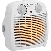Comfort Zone Indoor Space Heater with Adjustable Thermostat, Fan Forced, Electric, Overheat Protection, Safety Tip-Over Switc