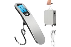 Casbomy Luggage Scale, New 2.0 Portable Digital Suitcase Weight Scale with USB Charging, 110 Lb/50kg Luggage Scale with Hook, Travel Scale for Travel, Household and Outdoor