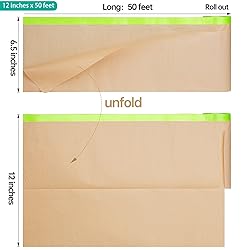 Pre-Taped Masking Paper for Painting - 12 inch x 50