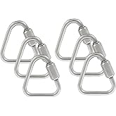 Qjaiune 6Pcs Delta Quick Links 1/8 Inch 316 Stainless Steel Triangle Locking Quick Connector, M3.5 Quick Link Chain Heavy Duty Durable Chain Connector - 330lbs Capacity