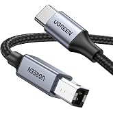 UGREEN USB-B to USB-C Cable 3FT, Nylon Braided for Printer &amp; MIDI | USB-B to USB-C, Printer Cable, USB 2.0 480Mbps, Nylon Braided, Plug &amp; Play, Printer, MIDI Keyboard, DAC Compatible