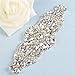 Crystal Rhinestone Appliques for Wedding Gown Bridal Belts Sashes Prom Evening (silver1)